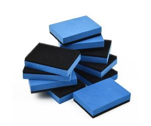 Risveglio Cuscinetti applicatori in spugna per dettagli auto, confezione da 10 per rivestimento in ceramica nano e cera, blocchi in schiuma EVA blu ad alta densità e nero morbido, 7,5 x 5 x 1,5 cm