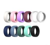 Risveglio Custodia protettiva colorata in silicone per anello 5, confezione da 11, morbida, flessibile, resistente ai graffi, misure S M per esercizi quotidiani (S)