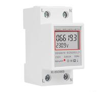 Risveglio Digitale LCD singolo per fase 80A Misuratore di energia DIN Rail Mount Elettricità Uso Monitor Misurazione Tensione Corrente e KWh