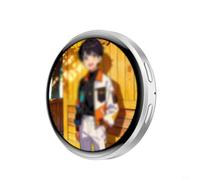 Risveglio Display GIF touchscreen da 1,85 pollici con badge digitale | Touch screen IPS da 4,70 cm, GIF personalizzate, testo a scorrimento, perno magnetico e cordino per eventi