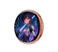 Risveglio Display GIF touchscreen da 1,85 pollici con badge digitale | Touch screen IPS da 4,70 cm, GIF personalizzate, testo a scorrimento, perno magnetico e cordino per eventi