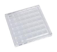 Risveglio Espositore in acrilico con 36 griglie, trasparente, 12 x 12 cm, tesori da spiaggia, cristalli e unghie, per arte (quadrato, 36 quadrati)