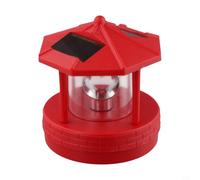Risveglio Faro solare rotante a 360 gradi per giardino, prato e strada, impermeabile, con ricarica automatica e illuminazione (rosso)
