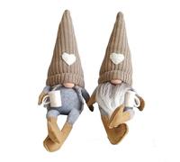 Risveglio Gnomo da caffè fatto a mano in peluche nero e marrone, ornamento natalizio per casa, cucina, ufficio, decorazione stagionale (marrone)