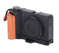 Risveglio Impugnatura in legno argento per Ricoh per GR4, Premium per piastra di base in lega di alluminio CNC, compatibile Arca-for Swiss, facile accesso alla batteria, 55 g