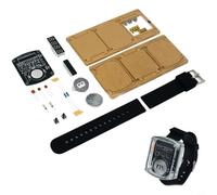 Risveglio Kit fai da te con orologio digitale a LED con circuito stampato, display rosso da 0,7 cm, orologio elettronico per esercizi di costruzione e saldatura, rosa (nero)