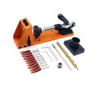 Risveglio Kit per fori tascabili in alluminio con porta antipolvere, punta da trapano a gradini e morsetto regolabile Lavorazione accurata del legno, per arancione