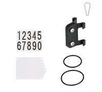Risveglio Kit portatarga in PVC nero con clip e cinghia per bici da corsa (clip a V + targa)