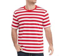 Risveglio Maglietta a righe da uomo estiva casual a maniche corte con scollo rotondo, progettata per il comfort nella stagione calda