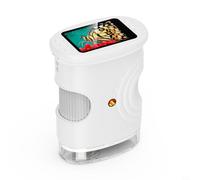 Risveglio Microscopio digitale 1000X con display da 5,1 cm, lente d'ingrandimento elettronica ricaricabile HD 1080p con tipo di ricarica, per casa, scuola, laboratorio, colore bianco