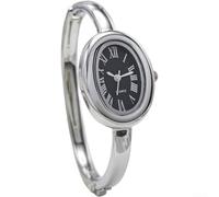 Risveglio Orologio da donna al quarzo dorato con quadrante ovale per numeri | Ovale per quadrante, per numeri romani, finitura color oro, precisione al quarzo, cinturino in lega leggera