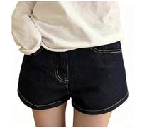 Risveglio Pantaloncini da donna larghi lunghezza regolare colore puro | Silhouette retrò a trapezio, forma lusinghiera, adatta per primavera, estate, autunno, inverno