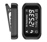 Risveglio Pedometro 3D con display LCD e ricaricabile, contatore a tre passi, per camminare e fitness, con clip o da tasca, colore: nero