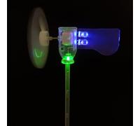 Risveglio per Mini Campione di insegnamento della turbina eolica per 360 gradi per il kit di esperimento scientifico direzione del vento di fronte automatico Blu verde
