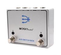 Risveglio per MOSKYAUDIO per A/Switch Box pedale effetti chitarra, splitter di segnale a due per percorsi amplificatore con sintonizzazione costante di uscita, alloggiamento in metallo, argento