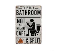 Risveglio Placca da parete rustica in metallo con scritta "Witty Bathroom Not An Internet Cafe", decorazione vintage per casa colonica per gli ospiti, resistente all'umidità, da appendere per arte, 16