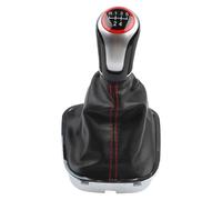 Risveglio Pomello del cambio con staffa base 6R 6C berlina per Hatchback 2011-2019, in pelle nera per cuciture rosse manuale