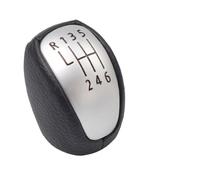 Risveglio Pomello del cambio manuale per III 2008-2015, leva del cambio a 6 marce in pelle e ABS, parte superiore argento opaco con foro da 18 mm, ricambio diretto per cambio liscio, nero
