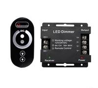 Risveglio Regolatore dimmer striscia LED 12V-24V, pannello touch 18A con telecomando, regolatore di luminosità a canale singolo strisce di luce monocromatiche