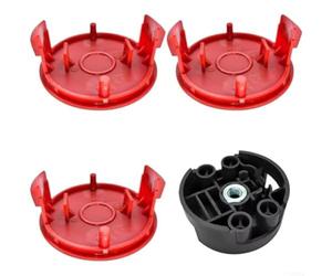 Risveglio Ricambi per tosaerba Bosch 23 37, kit di accessori con 3 coperchi rossi e 1 zoccolo, copertura in plastica ad alta resistenza per decespugliatore