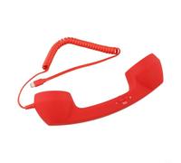 Risveglio Ricevitore telefonico retrò di tipo C, ricevitore telefonico con microfono design ergonomico, per scrivania da ufficio e casa (rosso)