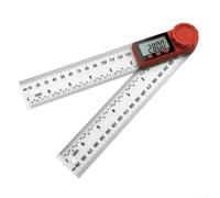 Risveglio Righello angolare digitale trasparente, 400 mm, 2 in 1, per goniometro in acciaio inossidabile con LCD, per misurazione a 360°, precisione 0,3, funzione blocco e tenuta, lavorazione del