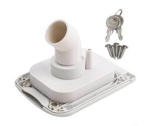 Risveglio RV Gravity ingresso acqua dolce con chiave e coperchio, 38 mm OD Fill Hatch filtro per camper rimorchio, bianco (bianco)