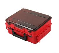 Risveglio Scatola per attrezzatura da pesca resistente, organizer a doppia esca con design ventilato e supporto laterale, custodia in ABS, per rosso (rosso)