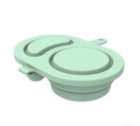 Risveglio Scatola per snack in silicone a doppio scomparto con coperchi | silicone, design a doppio divisore, impedisce la miscelazione del sapore, coperchi a scatto sicuri, materiale privo di BPA