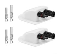 Risveglio Scatola pressacavo solare in ABS bianco, doppia giunzione 2-6 mm2 cavi PV, supporto per camper, yacht giardino, 12 x 9,5 cm (2 pezzi)