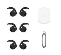 Risveglio Secure - Ganci in silicone per orecchie, 4 e 4, per Pro con alette morbide antiscivolo, per corsa, allenamento, 3 paia, colore: nero