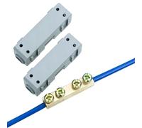 Risveglio Set di 2 morsettiere a vite per connettori per cavi, extra | Conduttore d'ottone spesso con le doppie viti, PC per materiale ignifugo per cavo 1-35mm2, elettrico sicuro ed affidabile