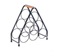 Risveglio Stoccaggio del vino del controsoffitto per il bar della cucina | ferro e legno, supporto robusto, curve eleganti, resistente alla ruggine, uso di lunga durata