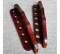 Risveglio Supporto per stecche da biliardo in legno con 6 scomparti, supporto da parete per biliardo per bar e sale giochi, colore rosso