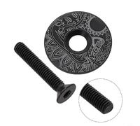 Risveglio Tappo superiore per forcella della bicicletta, 28,6 mm, in lega di alluminio, design leggero, con viti, per mountain bike e bici da strada, nero (vyce black)
