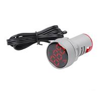 Risveglio Termometro digitale rotondo da 22 mm, display a LED, misuratore di temperatura DC 5 V 48 V, lettura in tempo reale, design compatto per spazi ristretti, uso industriale, rosso (DC5-12V)