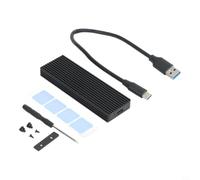 Risveglio USB 3.2 Gen 2 per SSD M.2 Enclosure NVMe e NGFF, custodia esterna in lega di alluminio con dissipazione del calore, 10 Gbps tipo-adattatore laptop (NGFF nero)