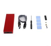 Risveglio USB 3.2 Gen 2 per SSD M.2 Enclosure NVMe e NGFF, custodia esterna in lega di alluminio con dissipazione del calore, 10 Gbps tipo-adattatore laptop (NGFF rosso)
