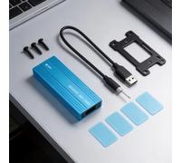 Risveglio USB 3.2 Gen 2 per SSD M.2 Enclosure NVMe e NGFF Drives, custodia esterna in lega di alluminio con dissipazione del calore, 10Gbps tipo-adattatore laptop (NGFF grigio)