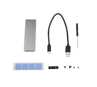 Risveglio USB 3.2 Gen 2 per unità NVMe e NGFF SSD M.2, custodia esterna in lega di alluminio con dissipazione del calore, 10 Gbps tipo-adattatore laptop (NGFF e NVME argento)