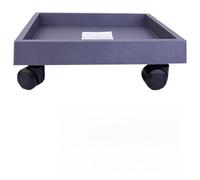 Risveglio Vaso da fiori quadrato con ruote, per base in plastica resistente, nessun montaggio richiesto, resistente alle intemperie, carrello mobile per esterni e interni, colore grigio