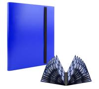 RISVOWO Raccoglitore di Carte, 360 Tasche Album Carte per Carte Collezionabili, Porta Carte, Trasparente Carte Album Cartella in PP a Caricamento Laterale(Blu)