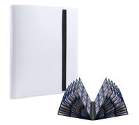 RISVOWO Raccoglitore di Carte, 360 Tasche Album Carte per Carte Collezionabili, Porta Carte, Trasparente Carte Album Cartella in PP a Caricamento Laterale(Bianco)