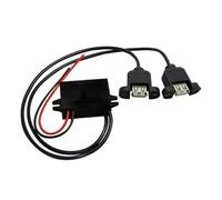 RISWEKFW Convertitore di Potenza DC-DC Step-Down da 72V a 5V, interfaccia Mini Micro Caricabatterie USB Femmina, registratore GPS DVR, caricabatteria for Auto.(2 USB with Screw,8V-35V to 5V 3A)