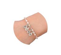 Risyfjew Braccialetti ispiratori curativi con perline a forma di lettera da 4 mm in vetro ispirare il braccialetto dell'amore regalo dell'amicizia braccialetto da, 18cm, Vetro, Nessuna pietra preziosa