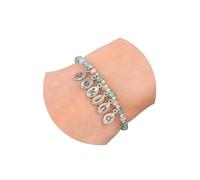Risyfjew Braccialetti ispiratori curativi con perline a forma di lettera da 4 mm in vetro ispirare il braccialetto dell'amore regalo dell'amicizia braccialetto da, 18cm, Vetro, Nessuna pietra preziosa
