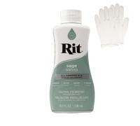 Rit Dye - Colorante liquido per tessuti per artigianato, abbigliamento e decorazioni - flacone da 236 ml - Salvia (guanti inclusi)