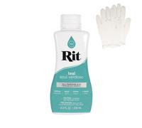 Rit Dye - Tintura liquida per tessuti, per artigianato, abbigliamento e decorazioni, bottiglia da 226,8 g, colore foglia di tè (guanti inclusi)