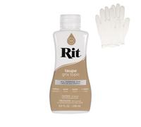 Rit Dye - Tintura liquida per tessuto, per artigianato, abbigliamento e decorazione, bottiglia da 8 once, colore grigio-marrone (guanti inclusi)
