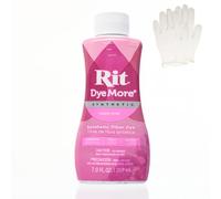 Rit DyeMore - Tintura in fibra sintetica liquida con guanti di plastica per abbigliamento, decorazioni e artigianato, colore: rosa (2 pezzi)